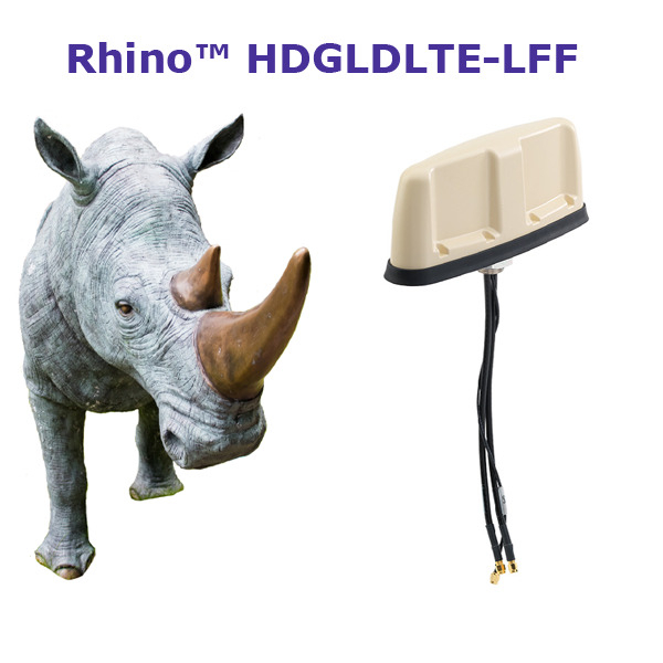 PRODUCT OF THE WEEK: PCTEL Introduces the Rhino™ HDGLDLTE-LFF Heavy-Duty Multiband LTE MIMO Antenna with High Rejection GNSS.